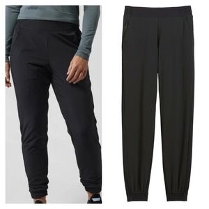 ATHLETA 16 Black Textured Brooklyn Joggers